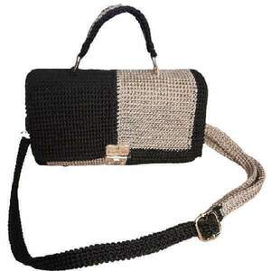 Half: πλεκτή τσάντα ώμου clutch all day 19cm-10cm-25cm - νήμα, clutch, ώμου, all day, πλεκτές τσάντες
