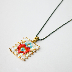 Miyuki Κολιέ Heart Pendant With Dot Chain| The Gem Stories Jewelry - γυαλί, μάτι, κοντά, ατσάλι - 2