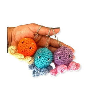 Amigurumi μπρελόκ χταπόδι - βαμβακερό νήμα, amigurumi, ζευγάρια, αυτοκινήτου, σπιτιού