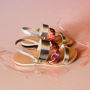 A Strappy Flat Slide Sandal for Women : Vanessa - δέρμα, φλατ, ankle strap - 3