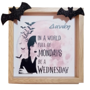 Προσωποποιημένο καδράκι " Wednesday " - πίνακες & κάδρα, κορίτσι, προσωποποιημένα, παιδικά κάδρα - 3