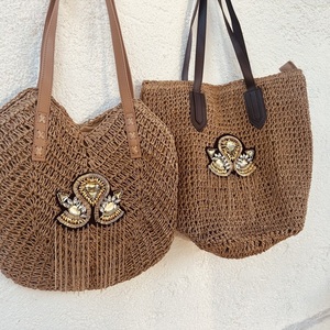 Ψαθινη τσάντα - King handbag - ώμου, ψάθα, all day, tote, πλεκτές τσάντες