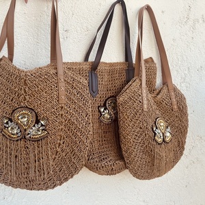 Ψαθινη τσάντα - King handbag - ώμου, ψάθα, all day, tote, πλεκτές τσάντες - 2