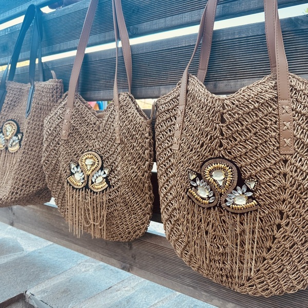 Ψαθινη τσάντα - King handbag - ώμου, ψάθα, all day, tote, πλεκτές τσάντες - 3