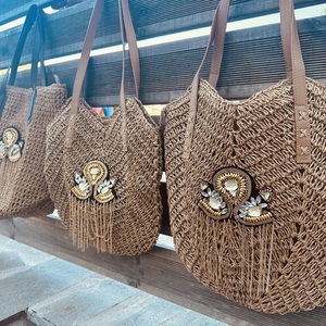 Ψαθινη τσάντα - King handbag - ώμου, ψάθα, all day, tote, πλεκτές τσάντες - 3