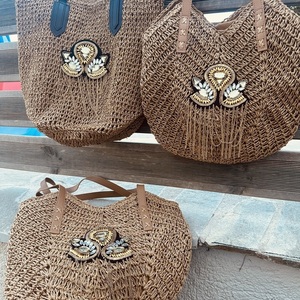 Ψαθινη τσάντα - King handbag - ώμου, ψάθα, all day, tote, πλεκτές τσάντες - 5