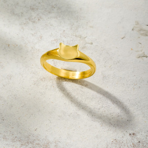 Δαχτυλίδι Γάτα απο Επιχρυσωμένο Ασήμι 925 , Crazy Cat Lady Ring , Μίνιμαλ Σεβαλιέ Γάτα - ασήμι, επιχρυσωμένα, γάτα