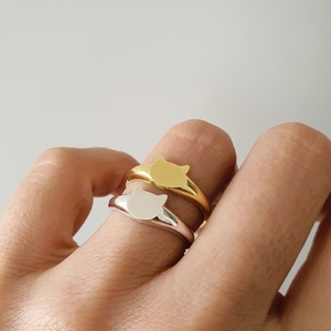 Δαχτυλίδι Γάτα απο Επιχρυσωμένο Ασήμι 925 , Crazy Cat Lady Ring , Μίνιμαλ Σεβαλιέ Γάτα - ασήμι, επιχρυσωμένα, γάτα - 3