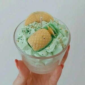 Sweet candles, χειροποίητο κερί σόγιας με άρωμα ΚΑΡΥΔΑ-ΑΝΑΝΑΣ - αρωματικά κεριά