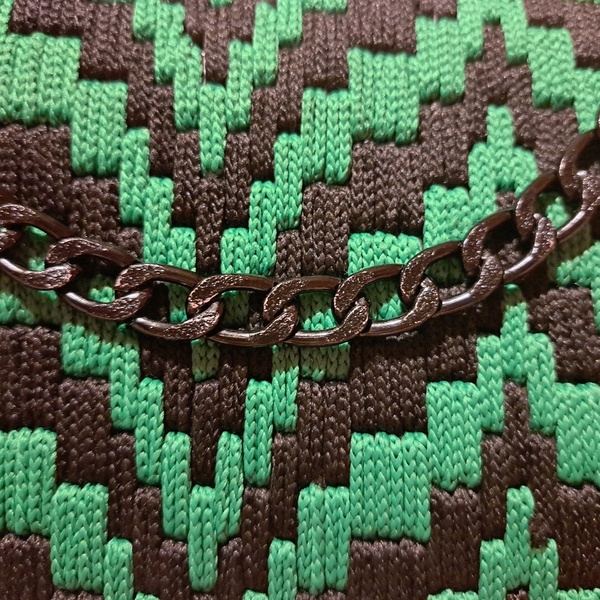 Χειροποίητη τσάντα Verde Nero - νήμα, ώμου, all day, πλεκτές τσάντες, μικρές - 3