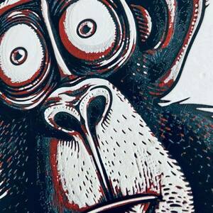 Τρισδιάστατος ανάγλυφος πίνακας "Funny Chimp" - πίνακες & κάδρα, 3d, 3d κάδρο, διακοσμητικό παιδικού δωματίου - 4