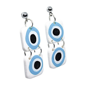 OrbitEyes | Σκουλαρίκια Κρεμαστά Καρφάκια Μάτια (Ατσάλι Πηλός) (4εκ) - πηλός, ατσάλι, evil eye, καρφάκι - 2