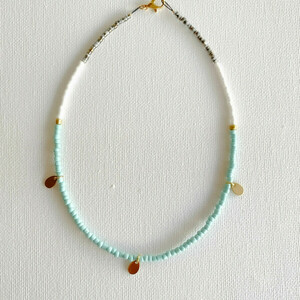 Choker style|Beaded Necklace| Stainless steel charms| - ημιπολύτιμες πέτρες, γυαλί