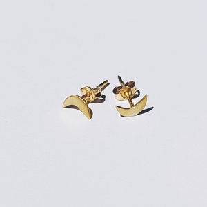Moon gold_ - επιχρυσωμένα, ασήμι 925, φεγγάρι, χειροποίητα, καρφωτά