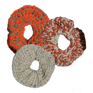 Handmade πλεκτά scrunchies - νήμα, λαστιχάκια μαλλιών
