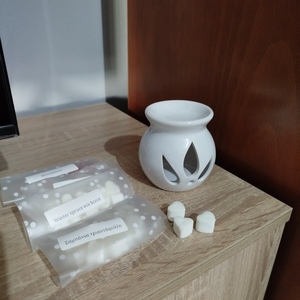 Σετ καυστήρας και 4 σακουλάκια αρωματικά wax melts - αρωματικό, αρωματικά χώρου, soy wax, wax melt liners - 3