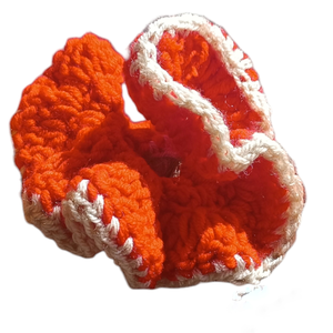 Πλεκτό Scrunchie Ruffle - νήμα, λαστιχάκια μαλλιών, μεγάλα scrunchies - 4