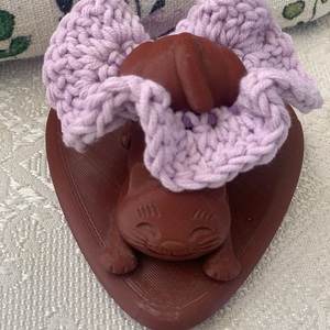 Summer scrunchie crochet lilac - νήμα, χειροποίητα, πλεκτά, λαστιχάκια μαλλιών, μεγάλα scrunchies - 2