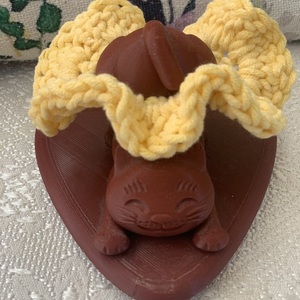 Summer scrunchie crochet banana - νήμα, χειροποίητα, λαστιχάκια μαλλιών, μεγάλα scrunchies - 2
