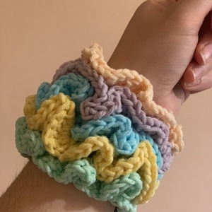 Summer scrunchie set - νήμα, λαστιχάκια μαλλιών - 3