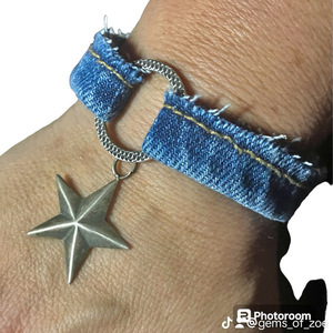 set denim 2βραχιολια 1 δαχτυλιδι 1 τσοκερ με λευκουσ αχατες - ημιπολύτιμες πέτρες, ασήμι 925, σετ κοσμημάτων - 4
