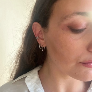 Μinimal ear cuff με κυματιστό σχέδιο - minimal, μικρά, ατσάλι, αυξομειούμενα - 2