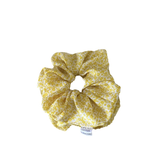 Forsythia scrunchie - ύφασμα, λαστιχάκια μαλλιών, μεγάλα scrunchies