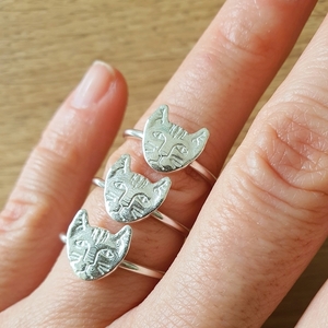 Δαχτυλίδι Γάτα απο Ασήμι 925 , Crazy Cat Lady Ring - ασήμι, γάτα, minimal, σταθερά, δώρα γενεθλίων