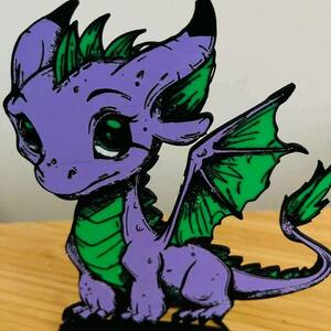 Τρισδιάστατη φιγούρα "Baby Dragon" - διακοσμητικά, για παιδιά, διακοσμητικό παιδικού δωματίου - 3