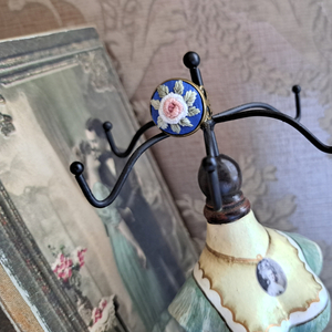 "Silk Flowers" ring 1 - κεντητά, λουλούδι, μπρούντζος, αυξομειούμενα - 3
