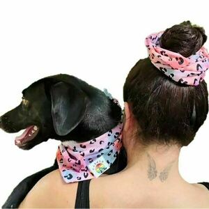 Μπαντάνα Σκύλου Yabalo + Scrunchie λαστιχάκι μαλλιών - California Dreaming - μπαντάνες, μεγάλα scrunchies - 2