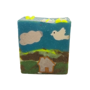 Soap with a village house design με αλόη βέρα 100gr - 100% φυσικό, προσώπου, σώματος