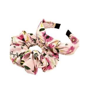 Aster set scrunchie and headband - ύφασμα, στέκες μαλλιών παιδικές, στέκες