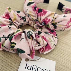 Aster set scrunchie and headband - ύφασμα, στέκες μαλλιών παιδικές, στέκες - 2
