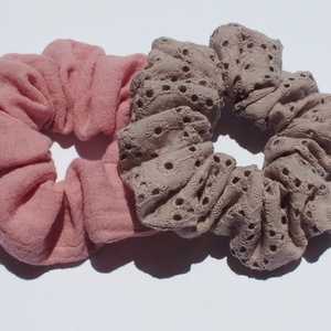 Λαστιχάκι για τα μαλλιά Scrunchie - σάπιο μήλο - ύφασμα, χειροποίητα, παραλία, απαραίτητα καλοκαιρινά αξεσουάρ, λαστιχάκια μαλλιών - 2