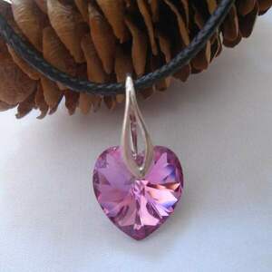 Κολιέ Swarovski Heart Rose CAL - ασήμι 925, καρδιά, επάργυρα, κοντά, φθηνά - 5