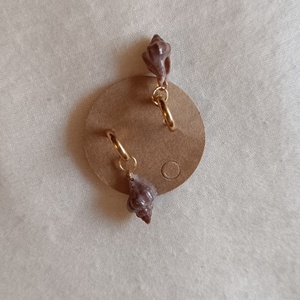 GLOSSY purple earrings| ατσάλινα κρικάκια με φυσικά κοχύλια - επιχρυσωμένα, κοχύλι, ατσάλι - 2