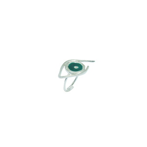 "Eye" Ασημένιο δαχτυλίδι μάτι, με σμάλτο - ασήμι, boho, αυξομειούμενα