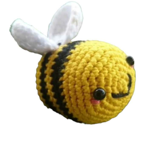 Μικρή Μελισσούλα κουδουνίστρα ~ Mini Bumble Bee Rattle crochet amigurumi eco toy - κορίτσι, αγόρι, λούτρινα