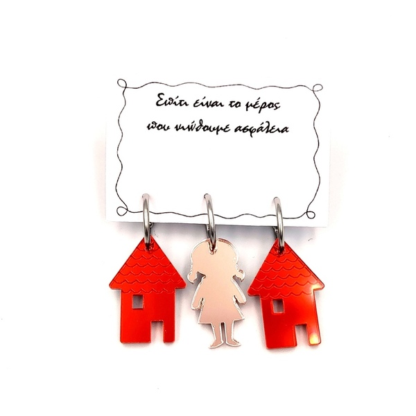 Σκουλαρίκια σπιτάκια από plexiglass - κορίτσι, μικρά, plexi glass
