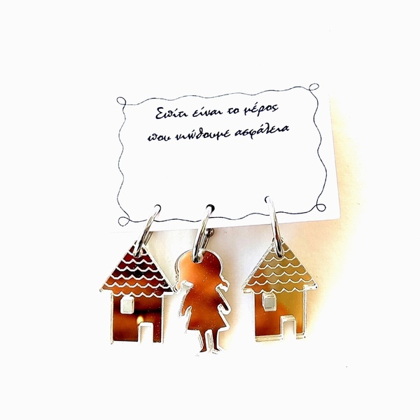 Σκουλαρίκια σπιτάκια από plexiglass - κορίτσι, μικρά, plexi glass - 2