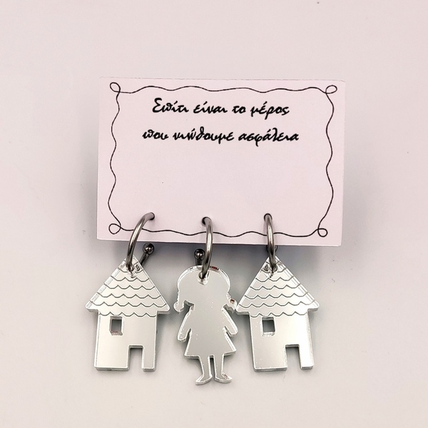Σκουλαρίκια σπιτάκια από plexiglass - κορίτσι, μικρά, plexi glass - 4