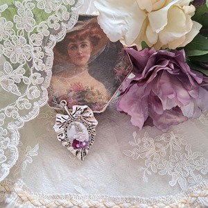 "Silver Garden" necklace 5 - κεντητά, χειροποίητα, λουλούδι, ατσάλι - 3