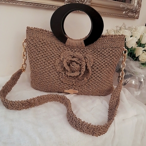 Raffia: πλεκτή τσάντα tote ψάθα, all day χειρός 33cm-24cm-8cm - νήμα, ψάθα, χειρός, tote, πλεκτές τσάντες - 2