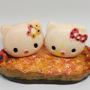 Σαπουνάκι hello kitty από χειροποίητη βάση γλυκερίνης 60gr - 100% φυσικό, δώρο για βάφτιση - 4