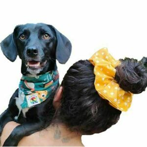 Yabalo Dog's Bandana + Mum's Scrunchie / Madagascar - μπαντάνες, μεγάλα scrunchies - 2