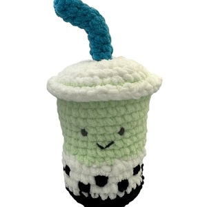 Χειροποίητο πλεκτό Bubble Tea βελουτέ - cute, λούτρινα, amigurumi