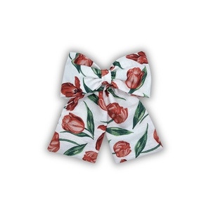 Tulip cotton bow - ύφασμα, φιόγκος, hair clips