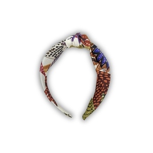 Tropical flowers knot hairband - ύφασμα, για τα μαλλιά, στέκες