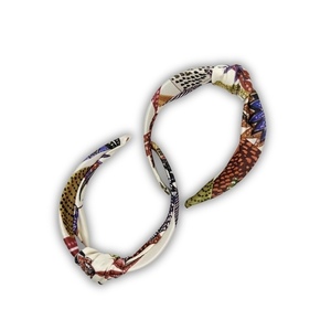Tropical flowers knot hairband - ύφασμα, για τα μαλλιά, στέκες - 2